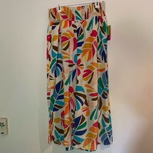 NWT! Tabitha Brown Mixed Palm Monstera Rainbow Colored Cover-Up pants
